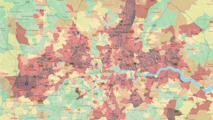 heat map of London with IMD data