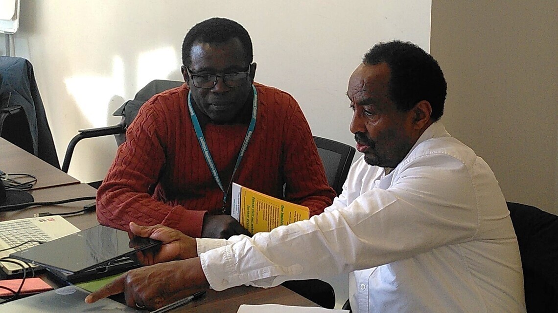 refugee council partner and a BYOT participant speaking