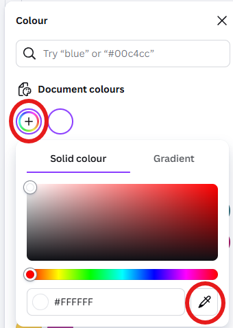 screenshot of canva colour picker