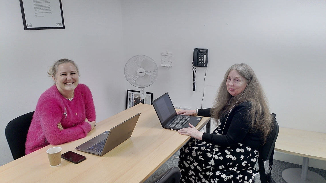 christine and sorrel at a bring your own tech day event