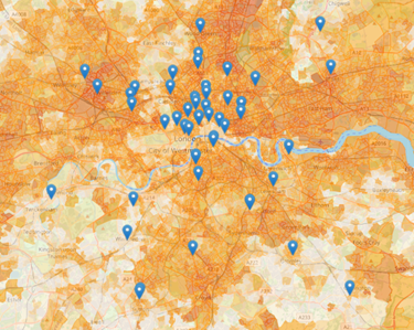 screenshot of community lens map