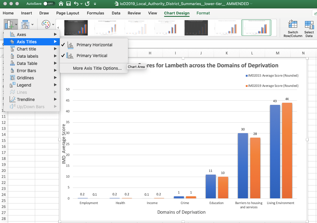 IMD adding and changing labels Excel example