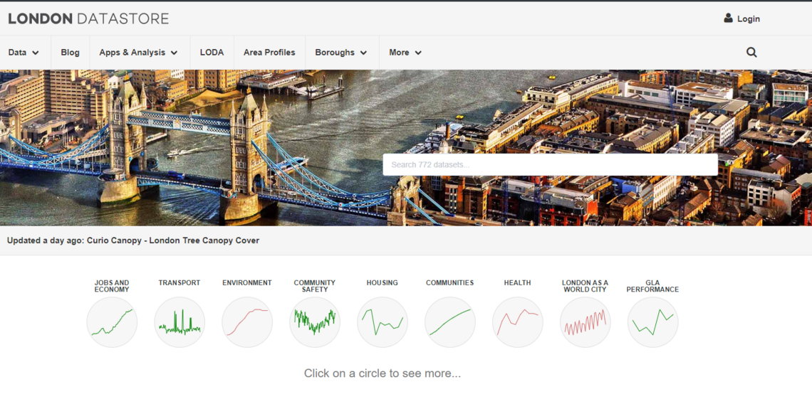 London datastore website home page image