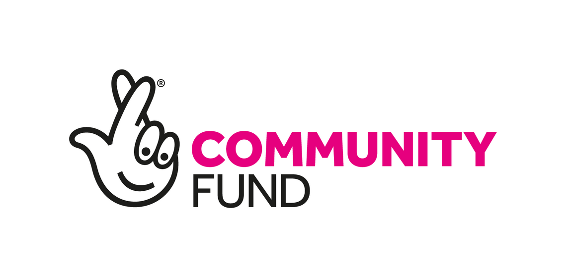 National Lottery Community Fund logo with image of fingers crossed