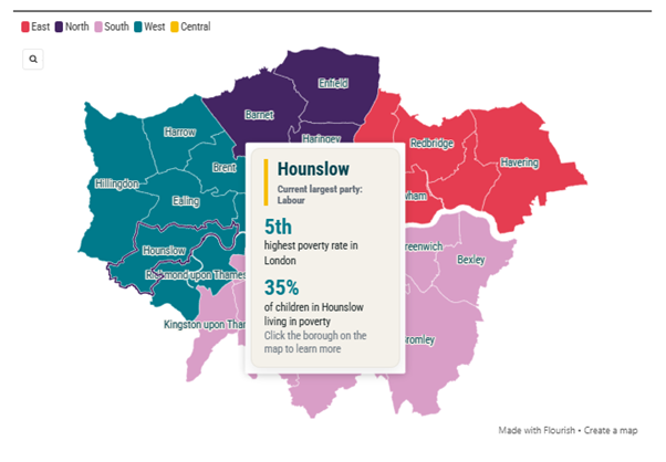 TFL Poverty by Borough Map