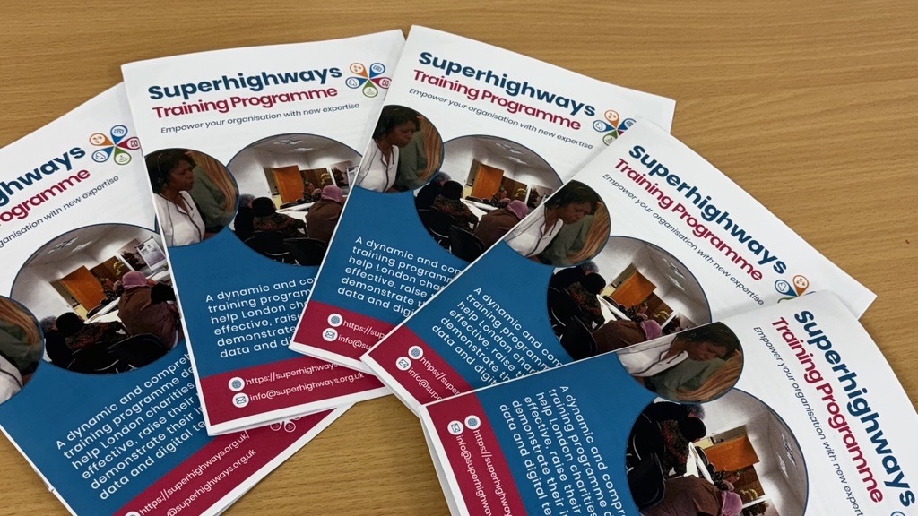training brochures laid out on a table